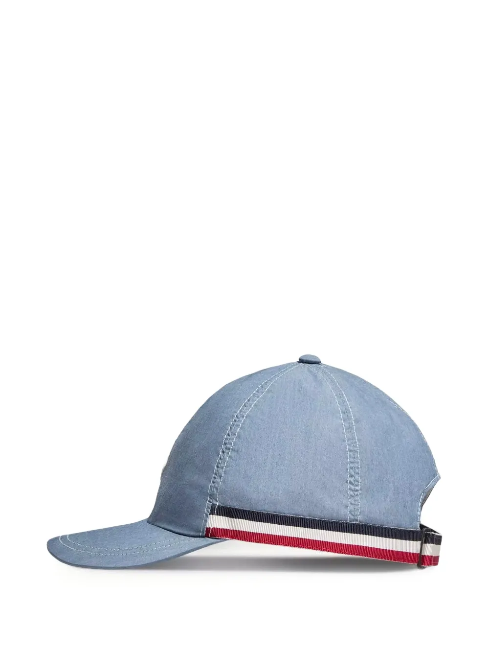 Moncler Enfant Honkbalpet met logo-patch en gestreepte afwerking Blauw