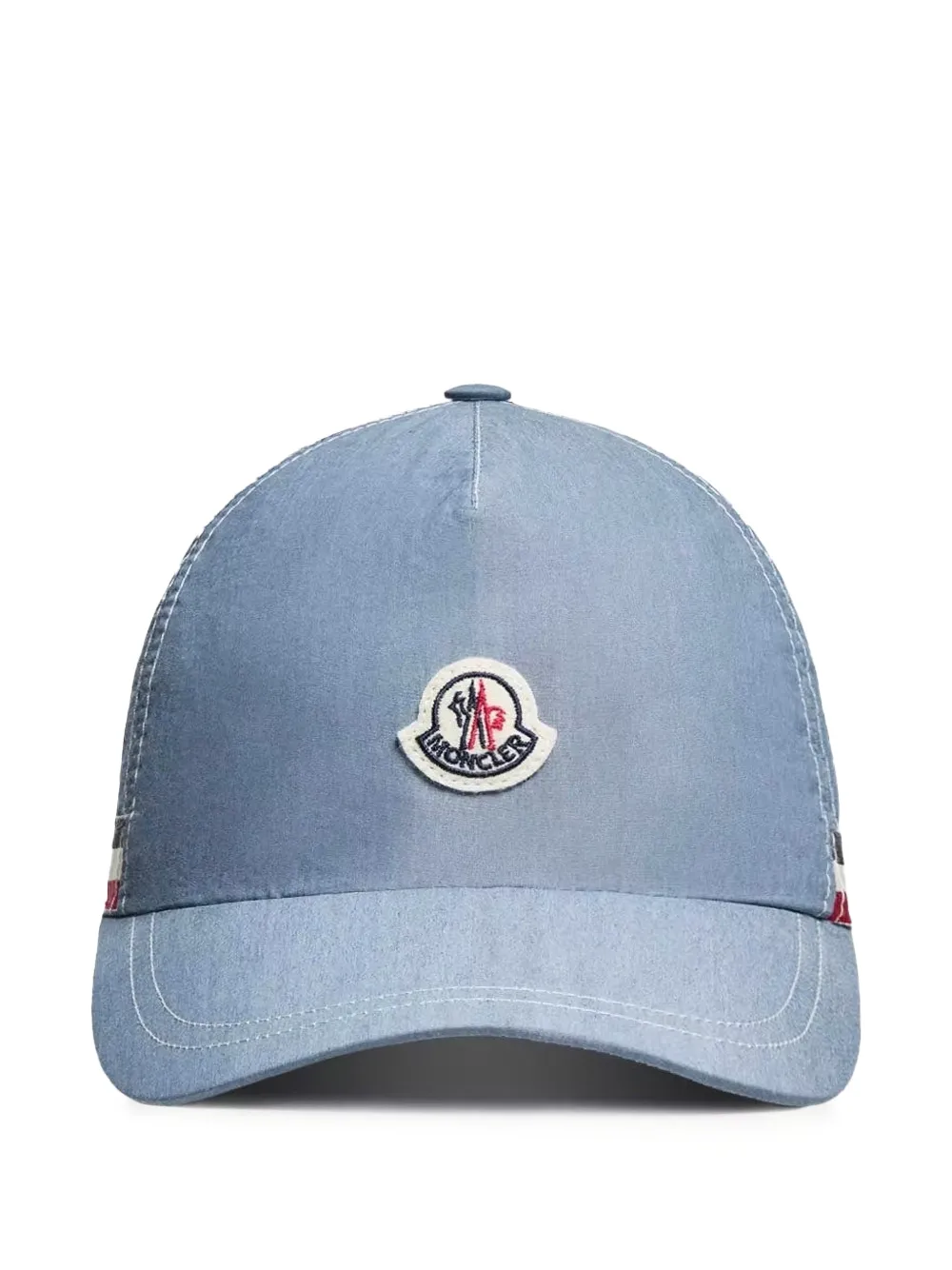 Moncler Enfant Honkbalpet met logo-patch en gestreepte afwerking Blauw