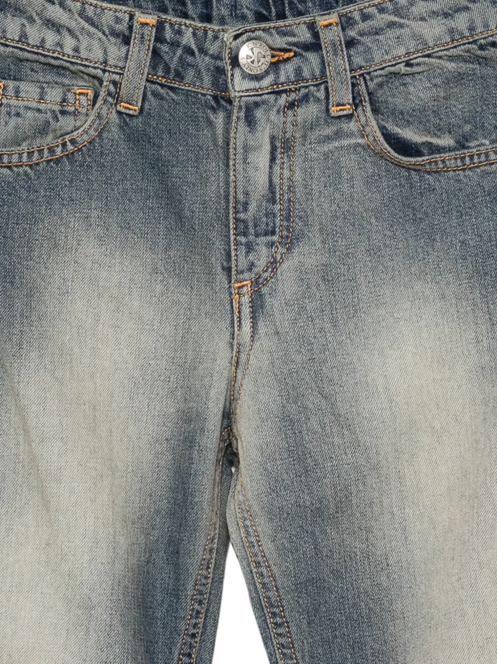 John Richmond Junior Jeans met vervaagd effect en logoprint Blauw