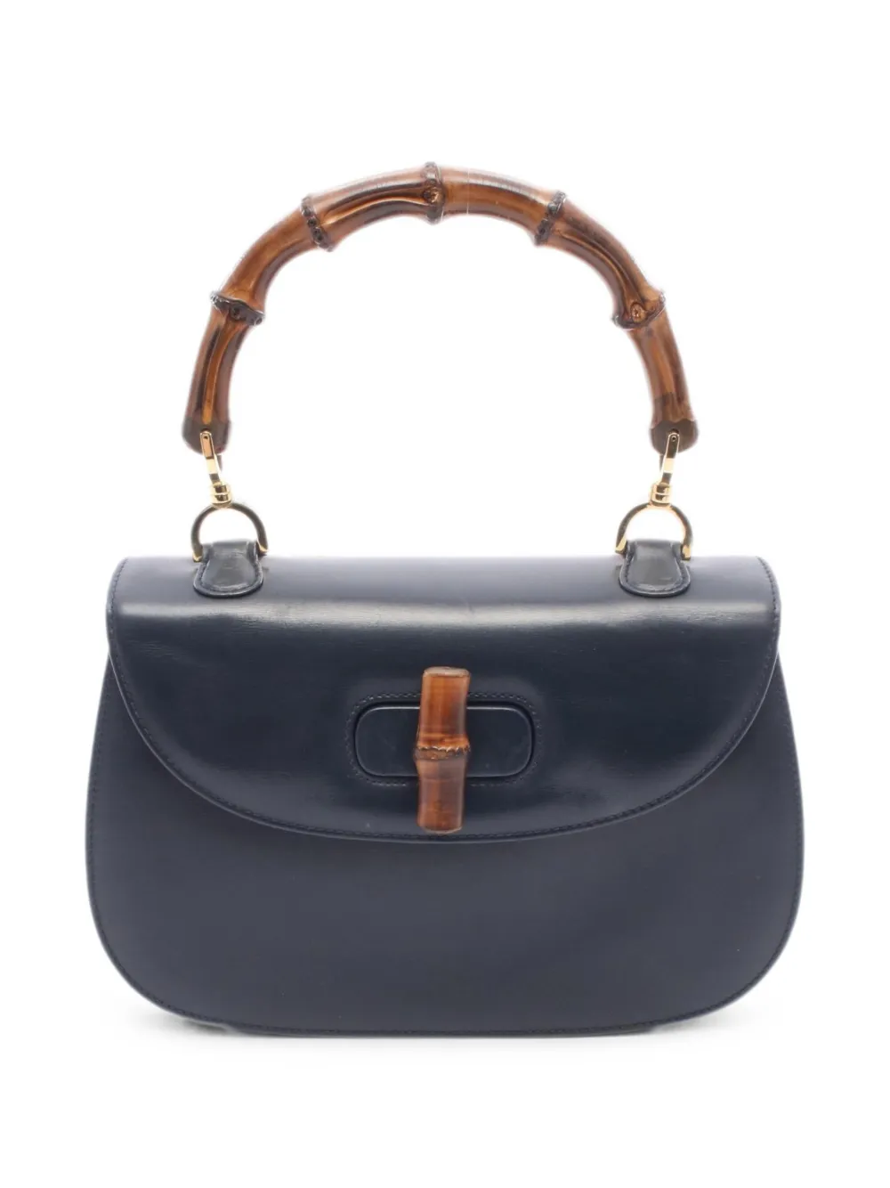 Gucci Pre-Owned 2010s Bamboo leather satchel bag - Schwarz