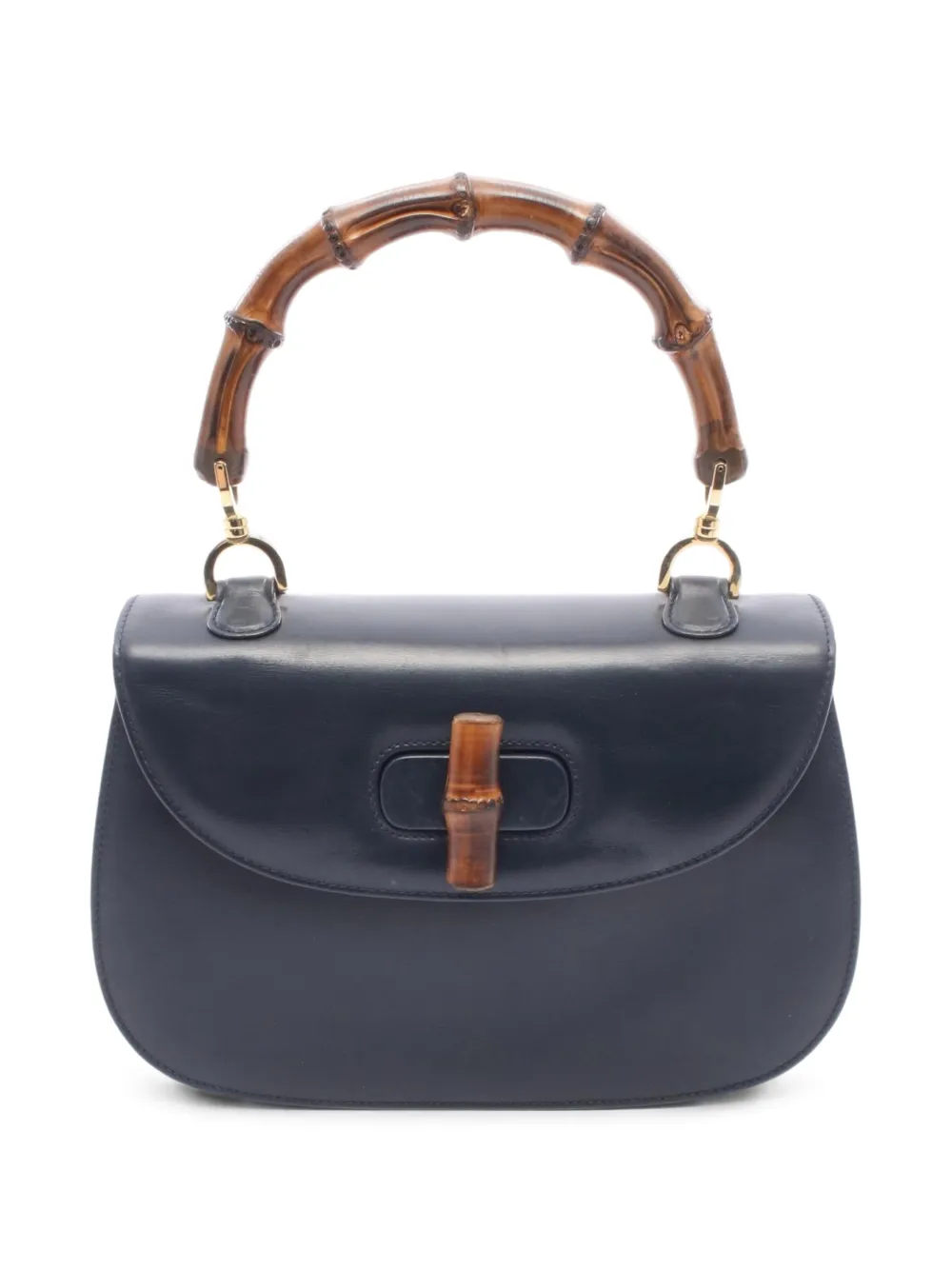 Gucci Pre-Owned 2010s Bamboo leather satchel bag - Nero