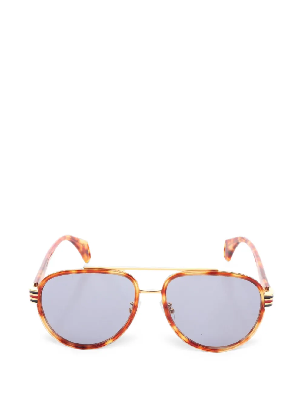 Gucci Pre-Owned 2020s tortoiseshell pilot-frame sunglasses - Marrone