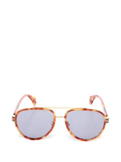 Gucci Pre-Owned 2020s tortoiseshell pilot-frame sunglasses