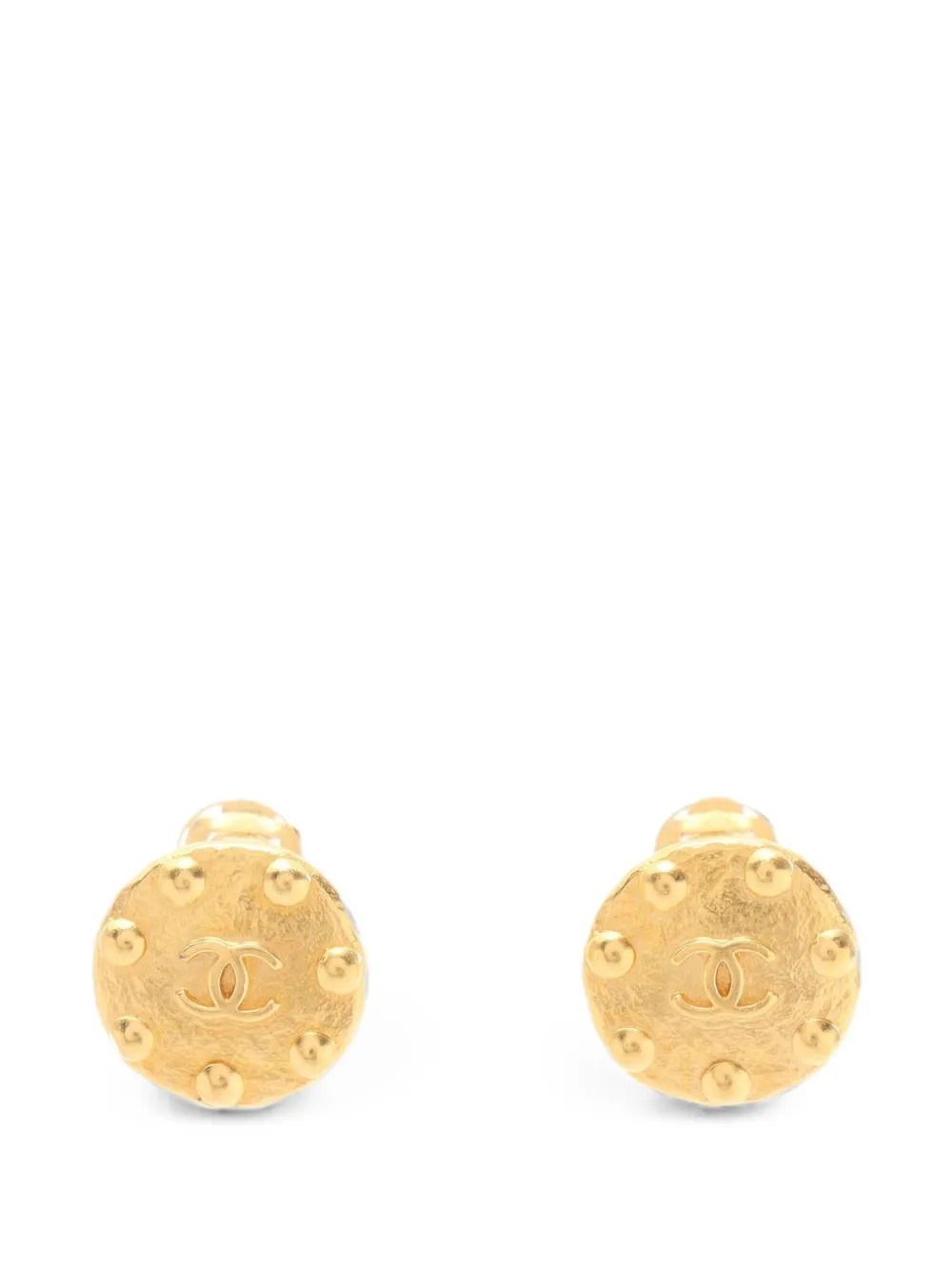CHANEL Pre-Owned 1997 Coco Mark Dot earrings - Gold