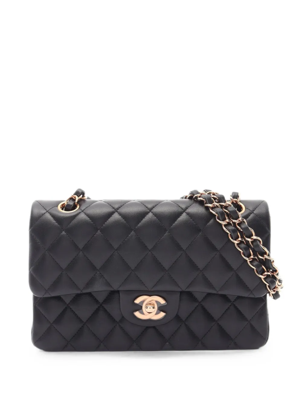 CHANEL Pre-Owned 2021 Matelassé double flap shoulder bag - Black