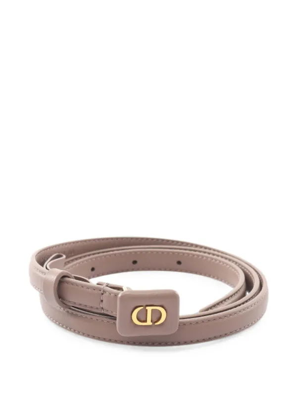 Dior Pre-owned 2010s Cd-logo Leather Belt in Neutrals
