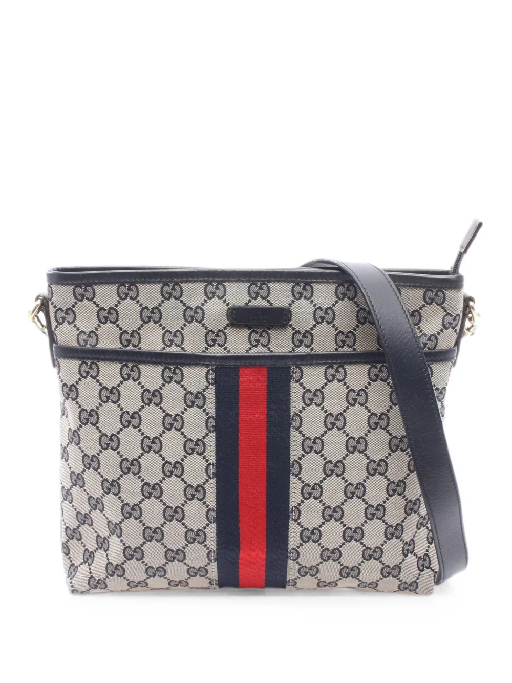 Gucci Pre-Owned 2000s Web stripe GG canvas crossbody bag - Nude