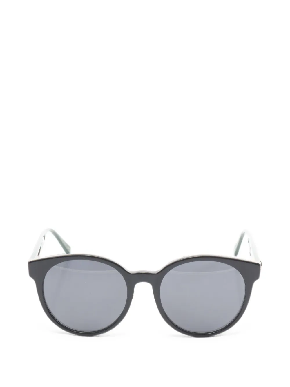 Gucci Pre-Owned 2020s Web stripe round sunglasses - Schwarz