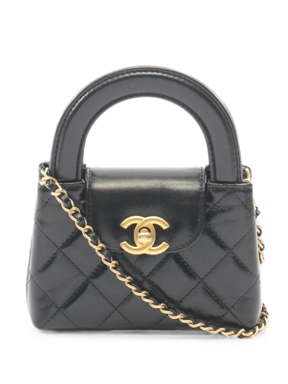 CHANEL Pre-Owned Matelassé shopper met draaislot Zwart
