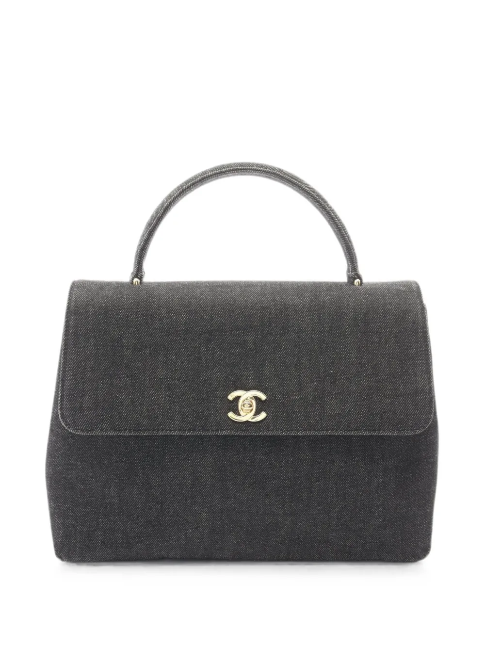 CHANEL Pre-Owned 1997-1999 Kelly denim tote bag - Black