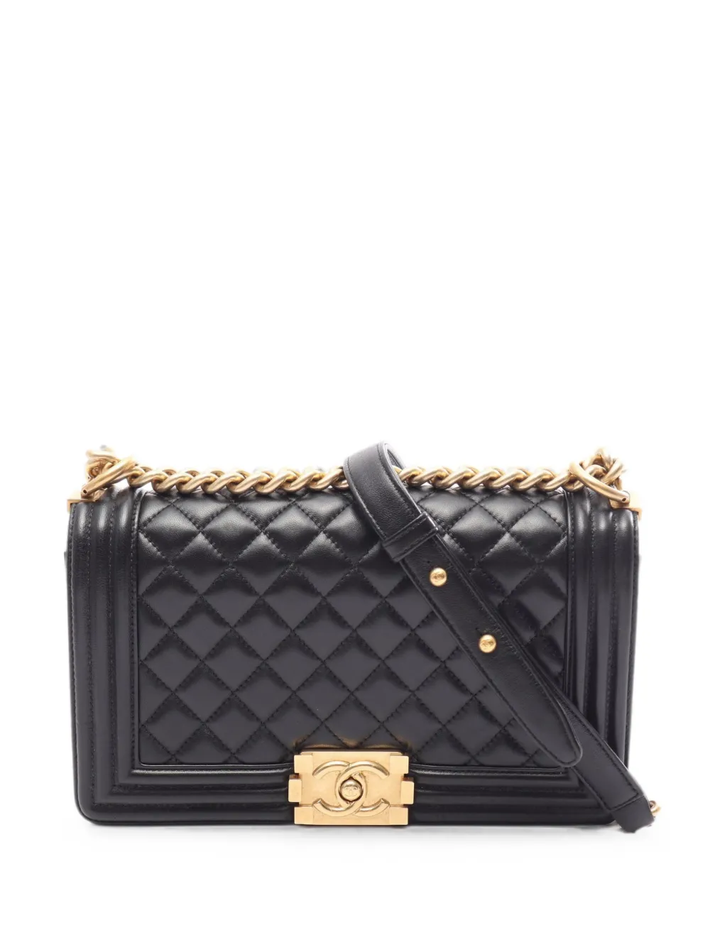 CHANEL Pre-Owned 2016-2017 Boy chain shoulder bag - Black