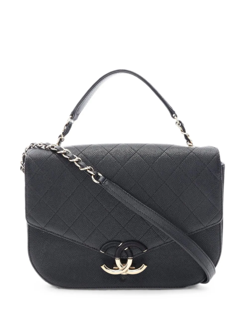 CHANEL Pre-Owned 2016-2017 matelassé Half Coco shoulder bag - Black