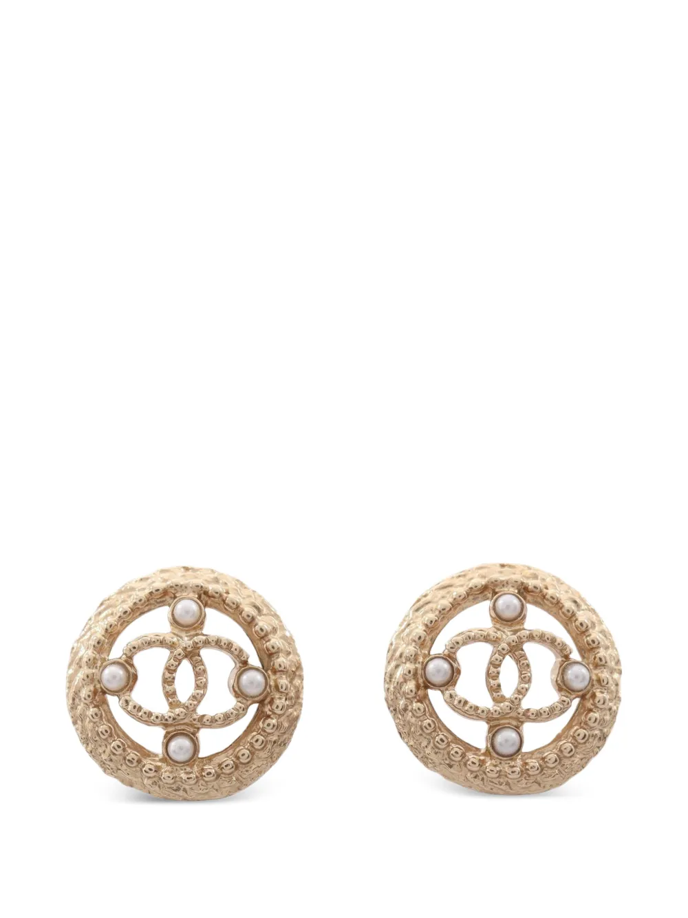 CHANEL Pre-Owned 2019 CC faux-pearl earrings - Oro