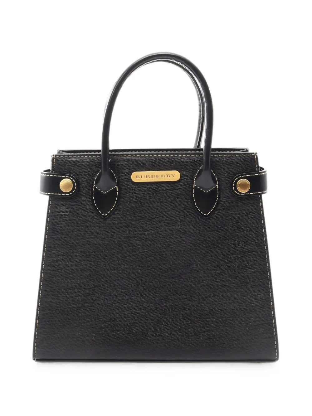 Burberry Pre-Owned 2010s logo-plaque leather tote bag - Nero