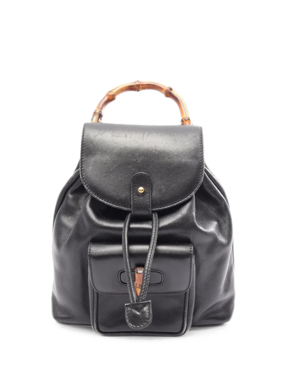 Gucci Pre-Owned 2000s Bamboo leather backpack - Schwarz