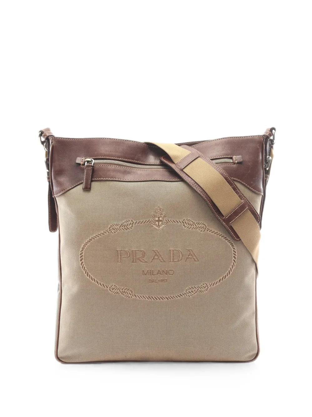 Prada Pre-Owned Borsa a spalla con logo jacquard anni 2000 - Toni neutri