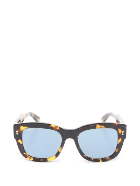 Gucci Pre-Owned 2020s tortoiseshell-effect square-frame sunglasses