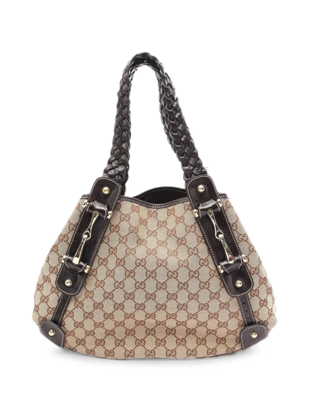Gucci Pre-Owned 2010s GG canvas leather-trim tote bag - Nude