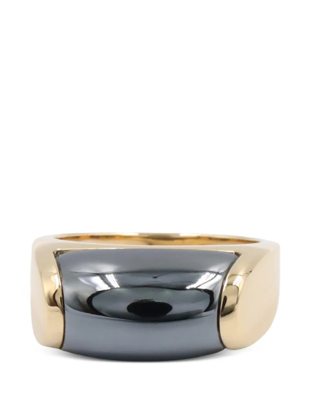Bvlgari Pre-Owned 2010s Tronchetto hematite ring - Gold