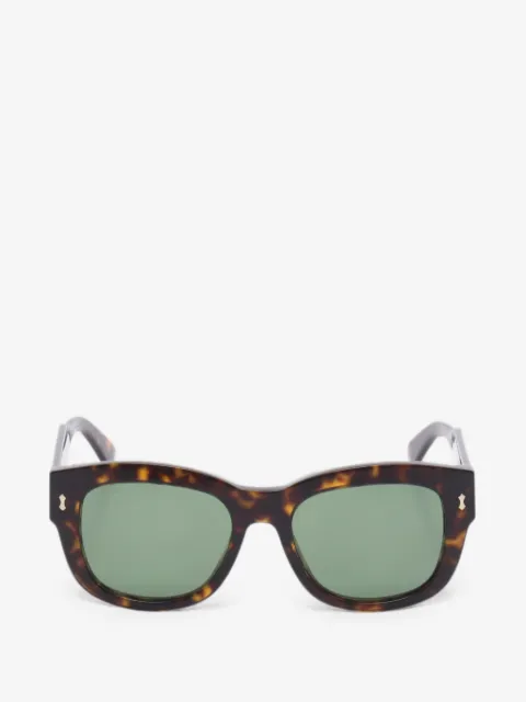 Gucci Pre-Owned 2020s tortoiseshell-effect square-frame sunglasses