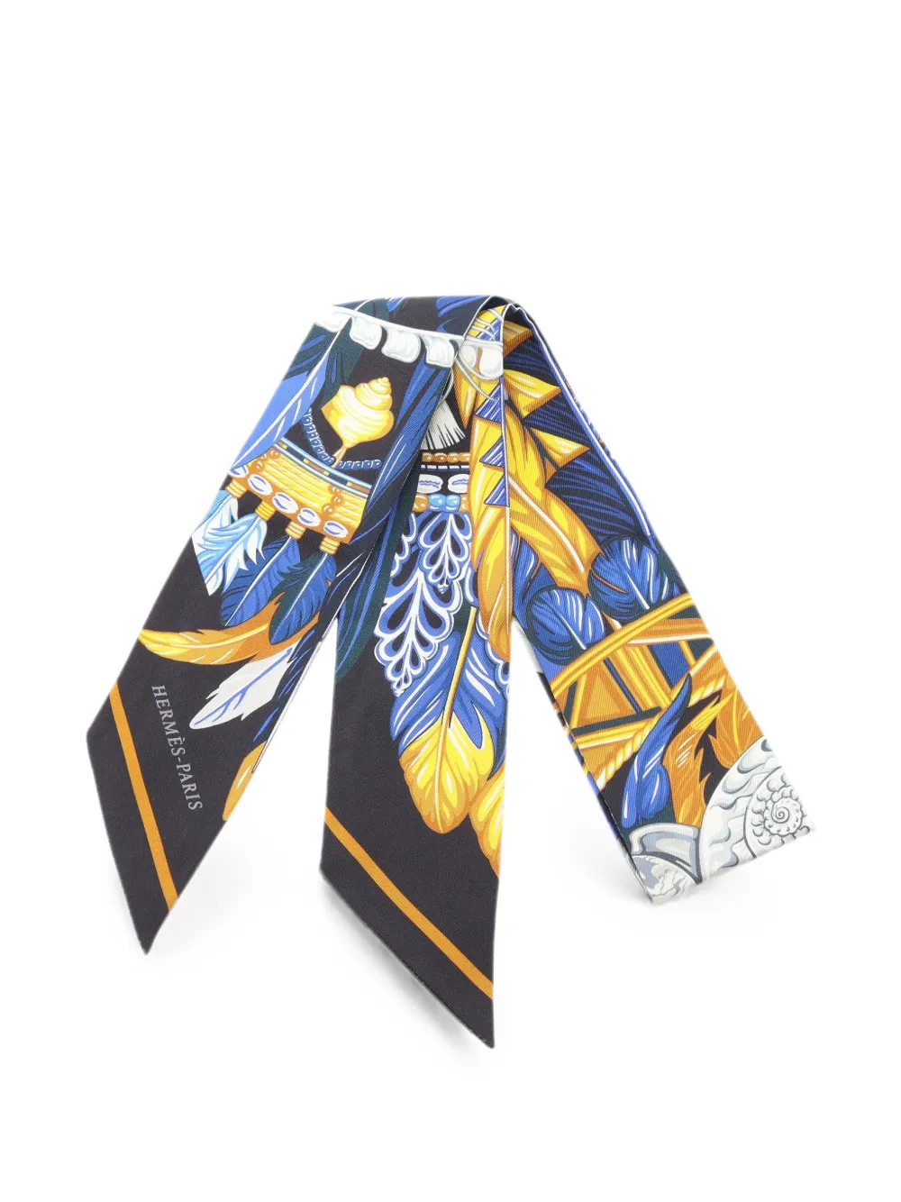 Hermès Pre-Owned 2010s Danse Pacifique Twilly scarf - Blau