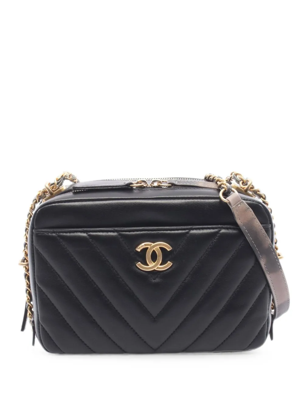 CHANEL Pre-Owned 2018 Chevron V-stitch shoulder bag - Black