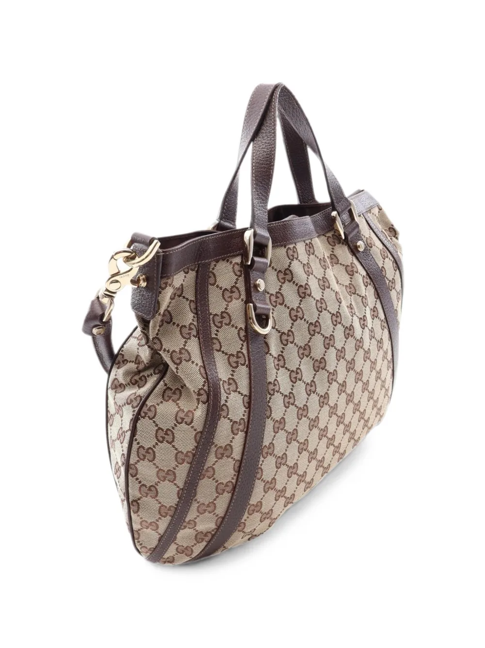 Pre-owned Gucci 2000s Gg Abby Canvas Tote Bag In Neutrals
