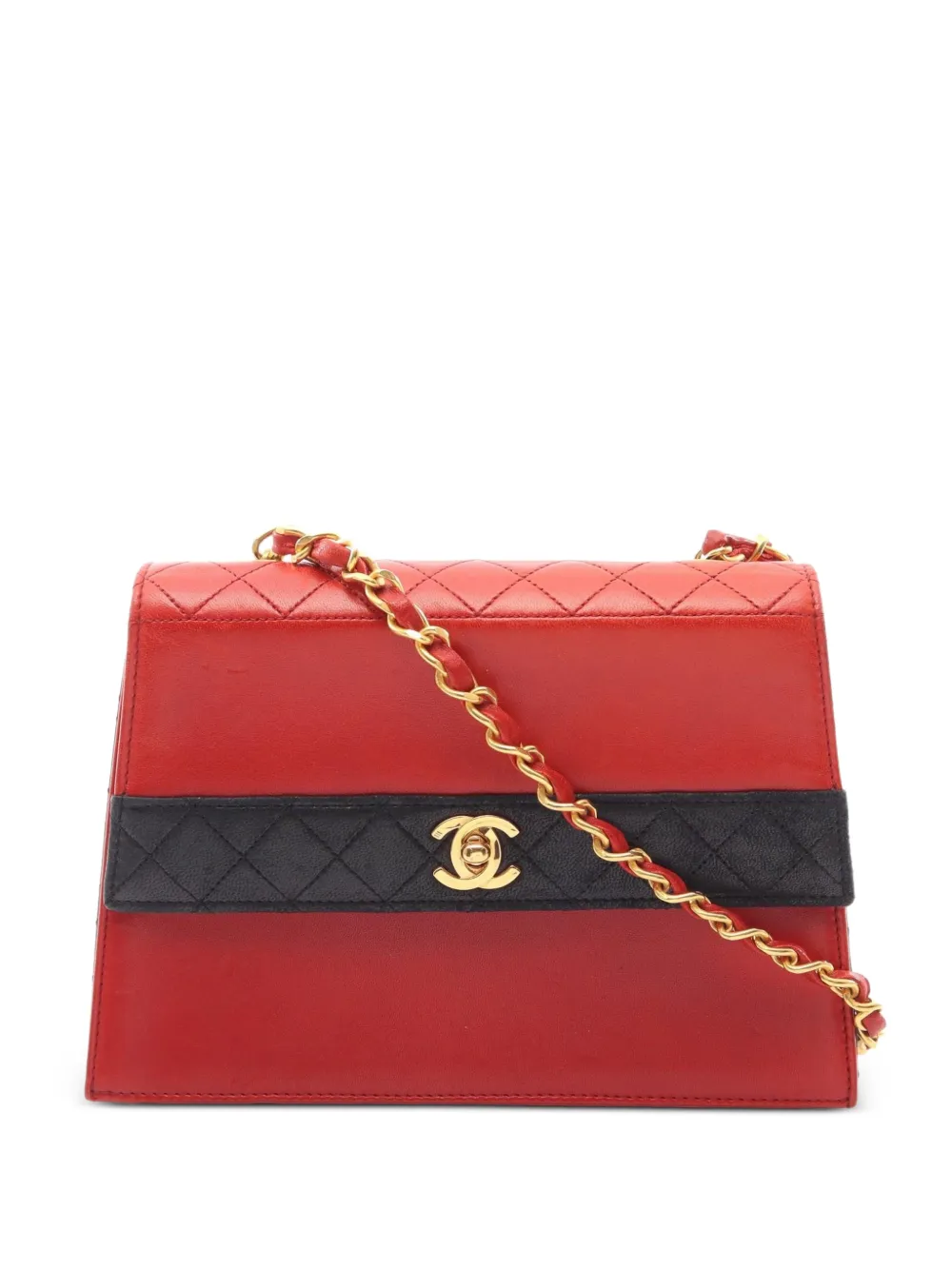 CHANEL Pre-Owned 1989-1991 Matelassé chain shoulder bag - Rosso