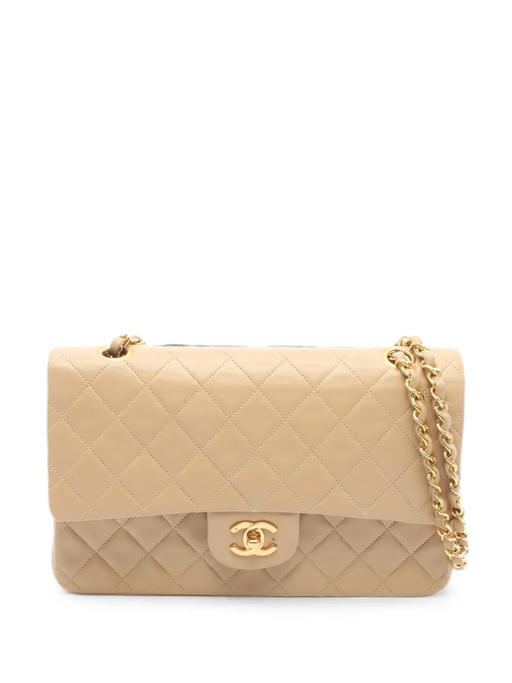 CHANEL Pre-Owned 1989-1991 Matelassé double flap shoulder bag - Neutrals