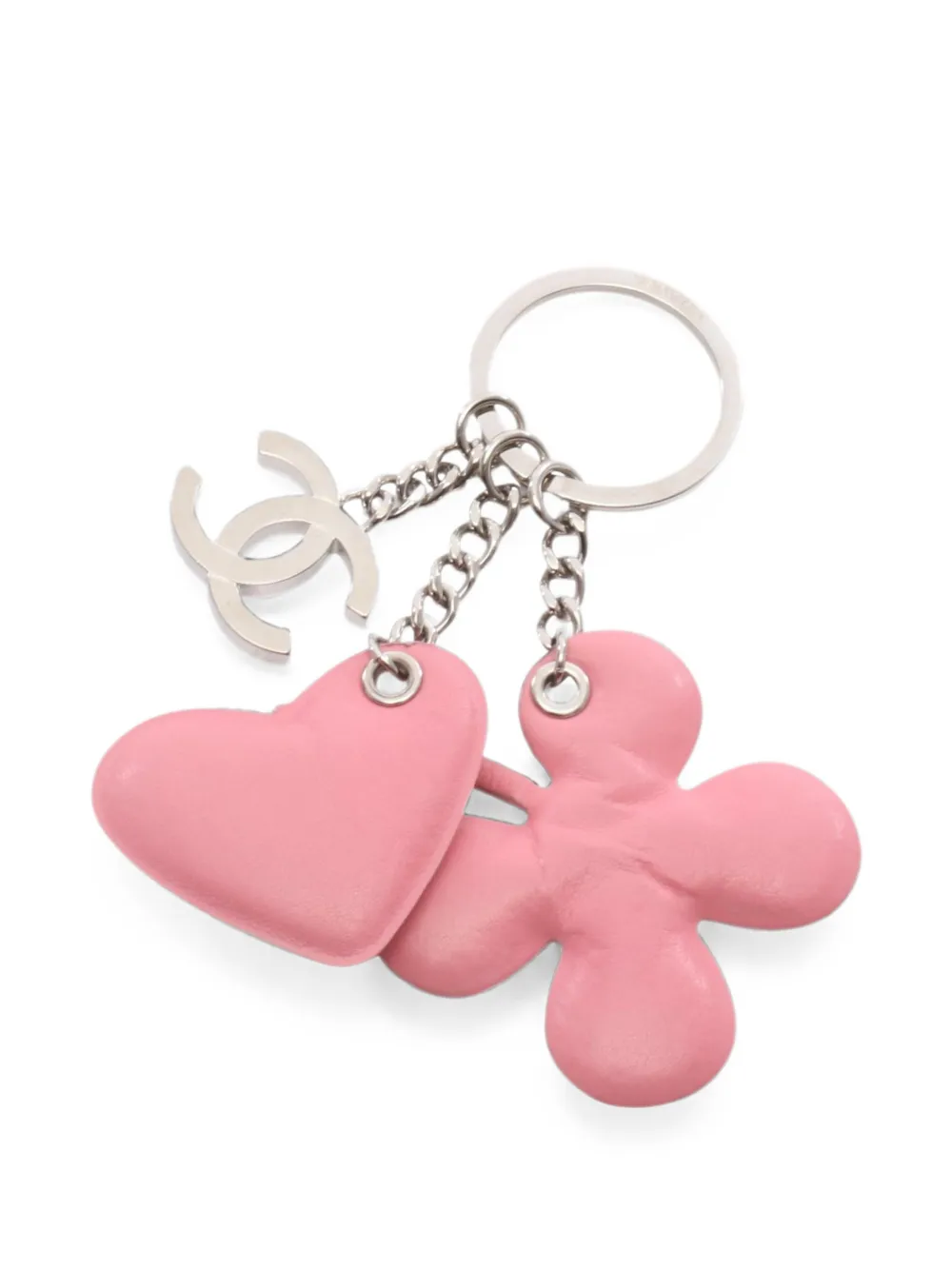 CHANEL Pre-Owned 1986-1988 logo-charm keyring - Silver