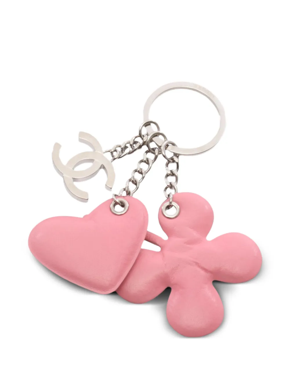 CHANEL Pre-Owned 1986-1988 logo-charm keyring - Argento