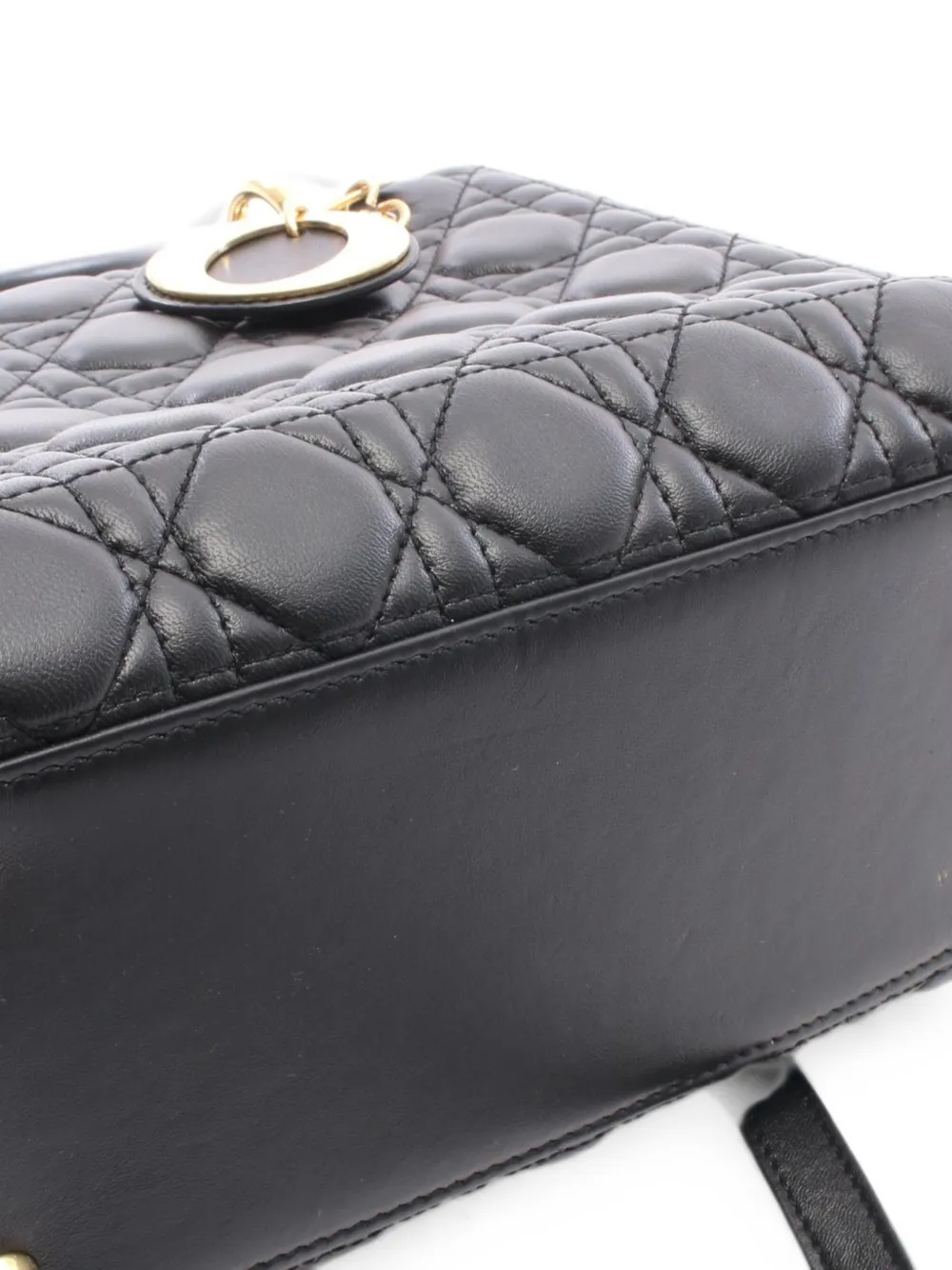 Christian Dior Pre-Owned 2010 pre-owned Lady Dior mini-handtas Zwart