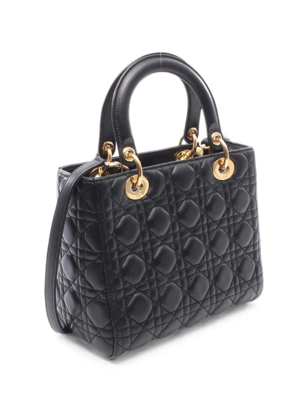Christian Dior Pre-Owned 2010 pre-owned Lady Dior mini-handtas Zwart