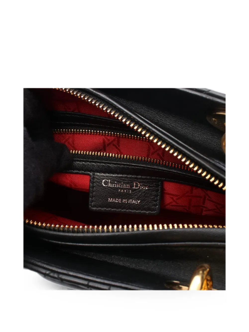 Christian Dior Pre-Owned 2010 pre-owned Lady Dior mini-handtas Zwart