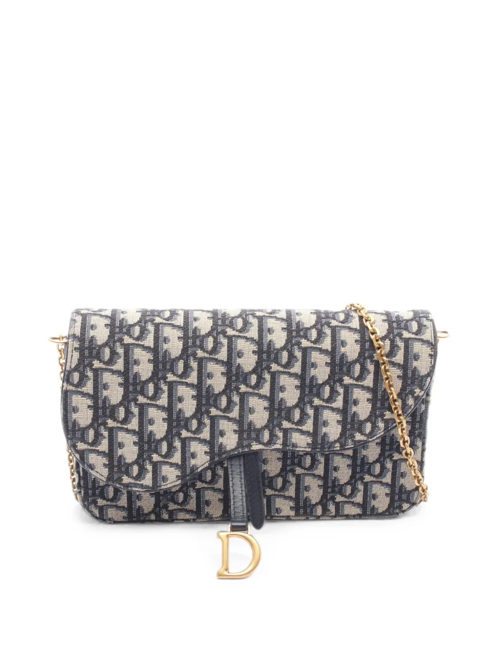 Christian Dior Pre-Owned 2010s medium Saddle Oblique crossbody bag - Blue