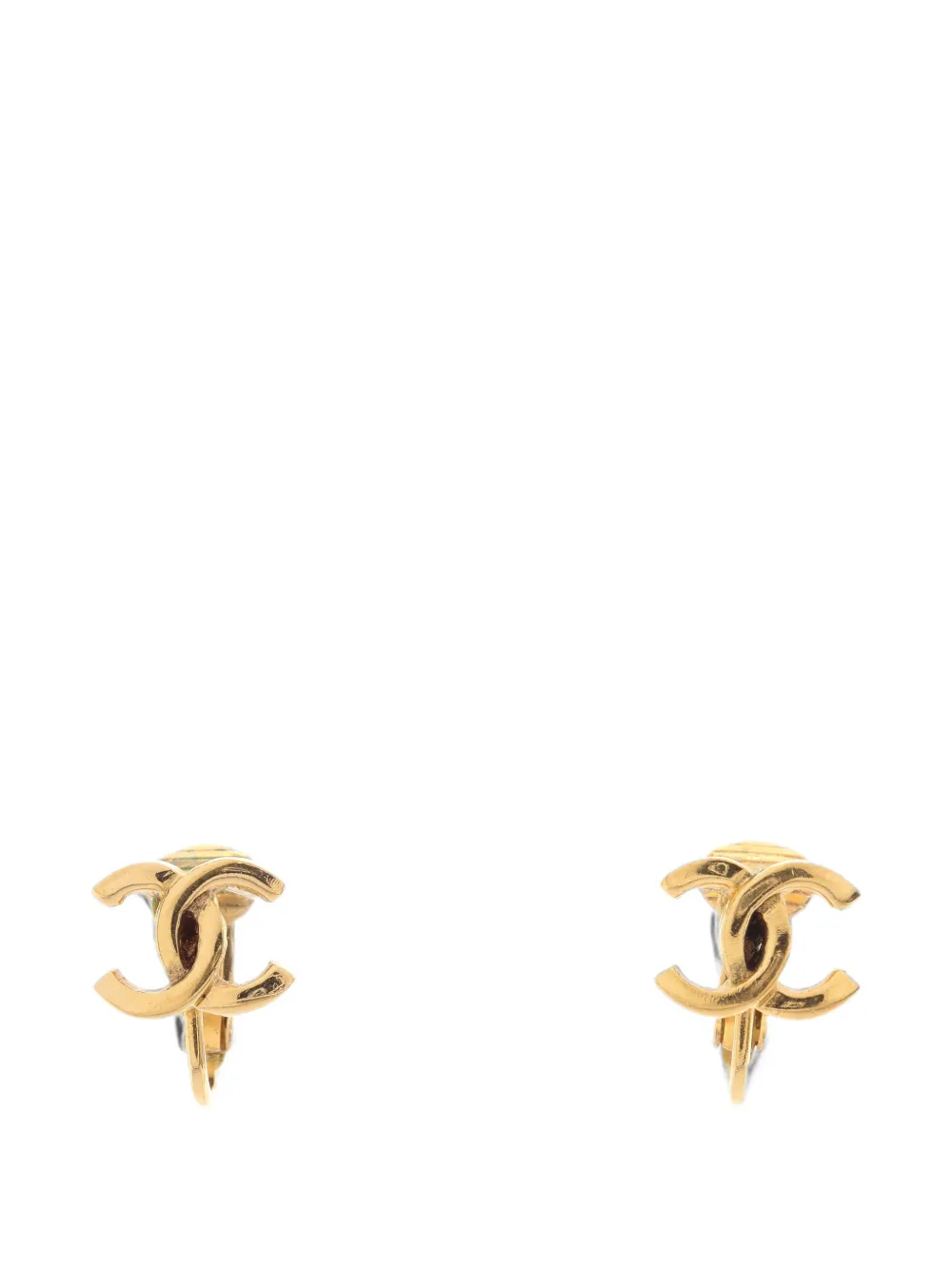 CHANEL Pre-Owned 1986-1988 Coco Mark clip-on earrings - Gold