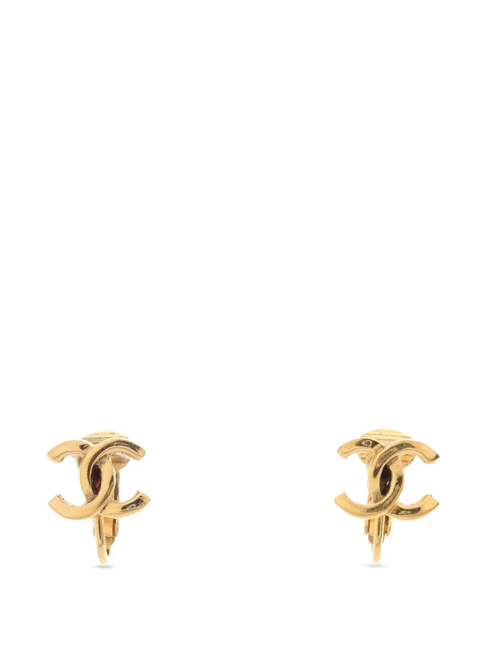 CHANEL Pre-Owned 1986-1988 Coco Mark clip-on earrings - Gold
