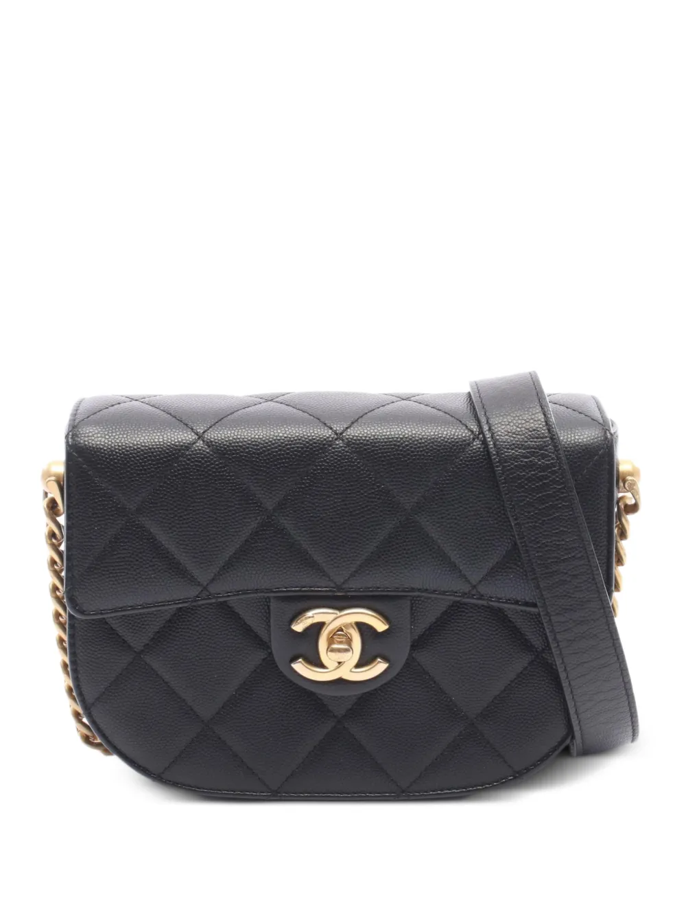 CHANEL Pre-Owned 2021 Matelassé flap mini bag - Nero