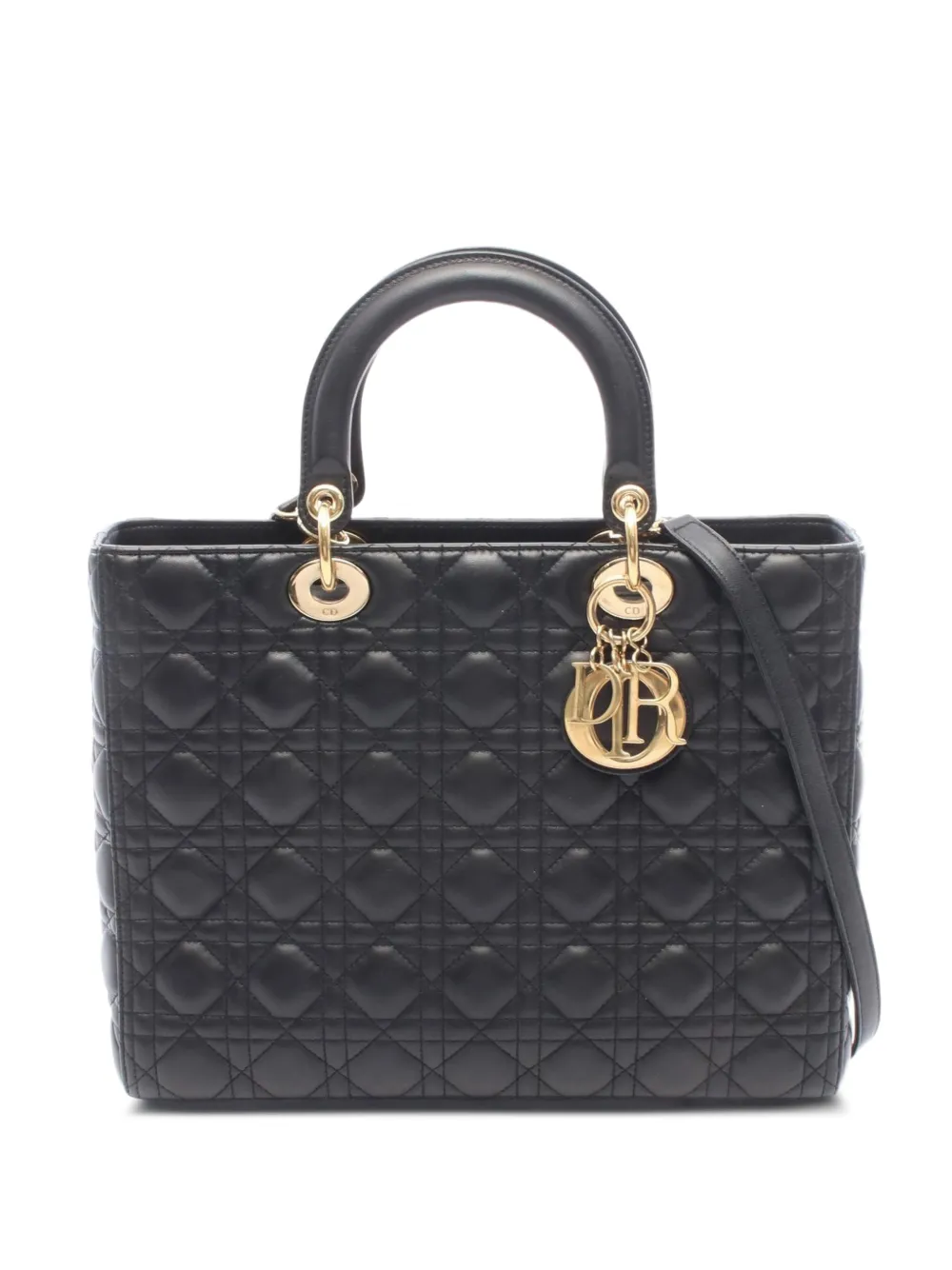 Christian Dior Pre-Owned 2010s Lady Dior Cannage tote bag - Schwarz