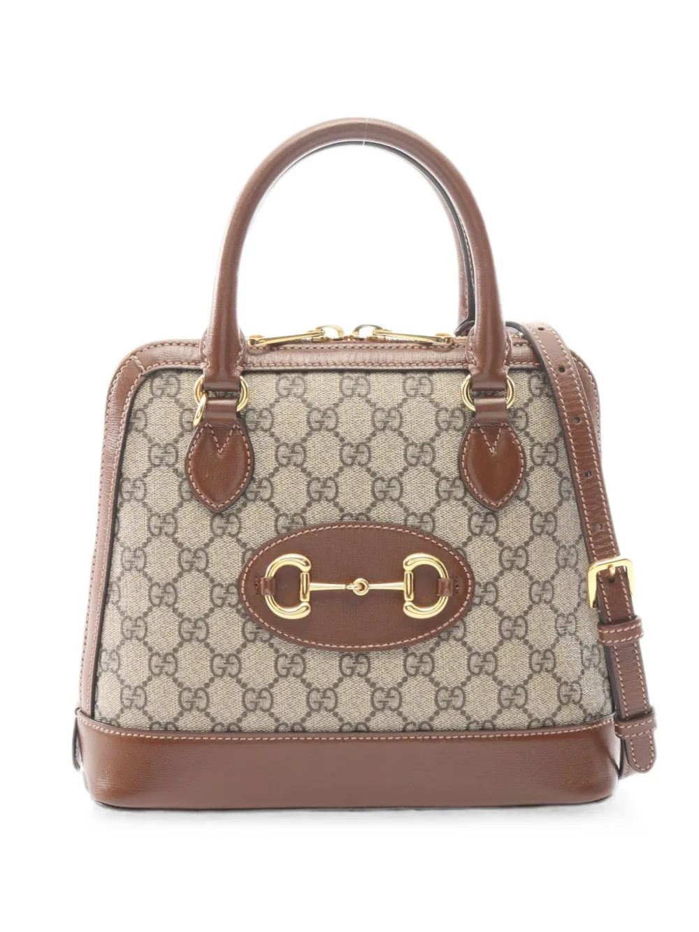 Gucci Pre-Owned 2000s GG Horsebit 1955 Supreme top shouulder bag - Braun