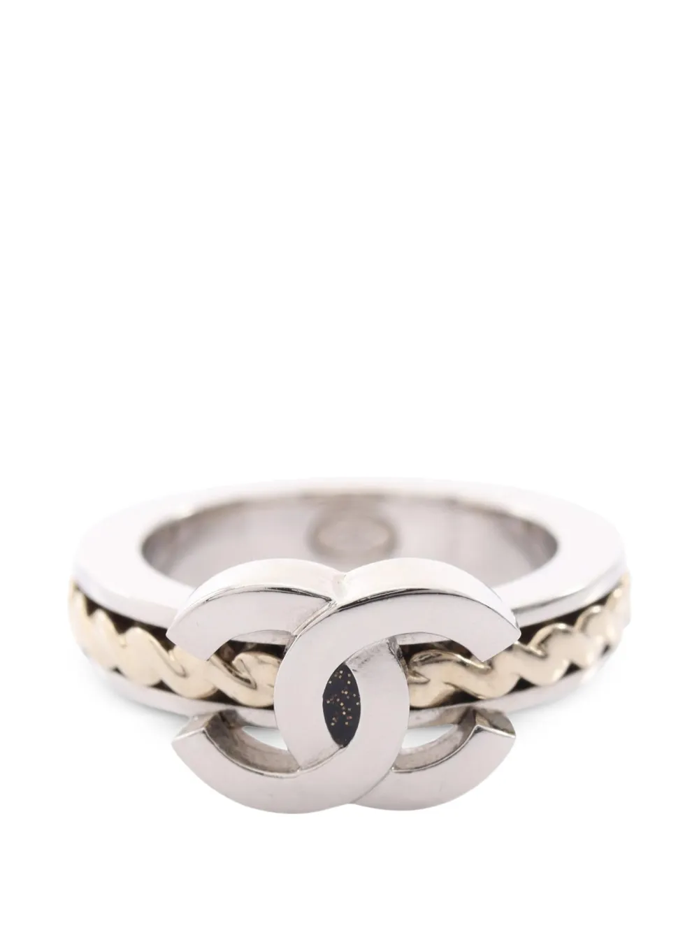 CHANEL Pre-Owned Coco Mark braided ring - Silber