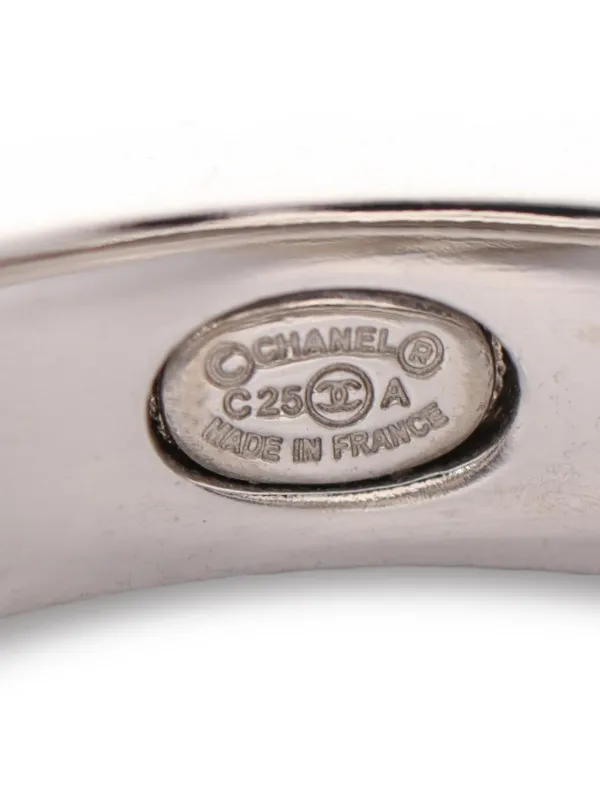 CHANEL Pre-Owned Coco Mark Braided Ring | Silver | FARFETCH