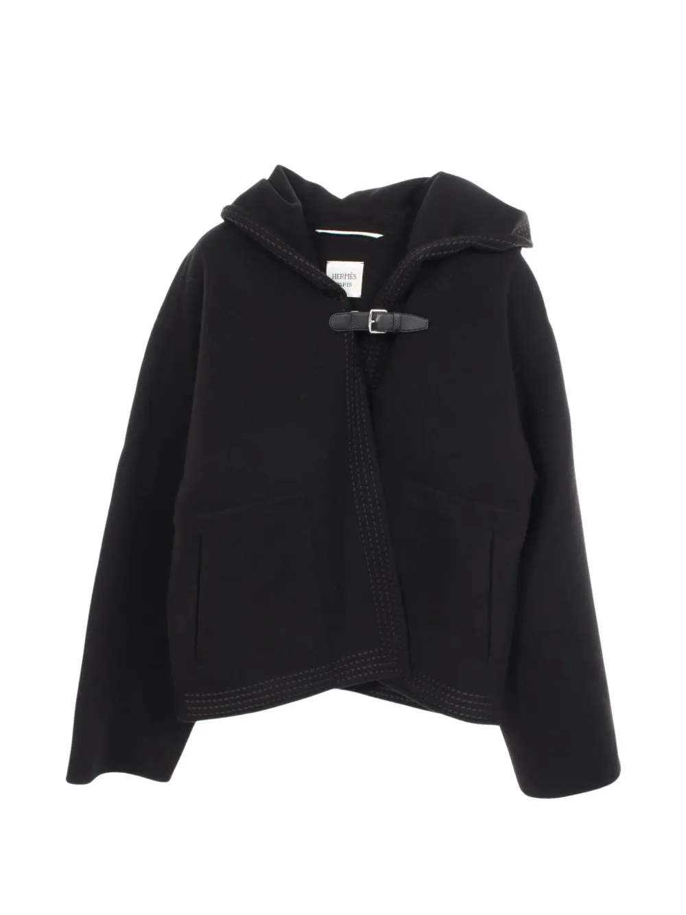 Pre-owned Hermes 20s Albion H Passant Cardigan In Black