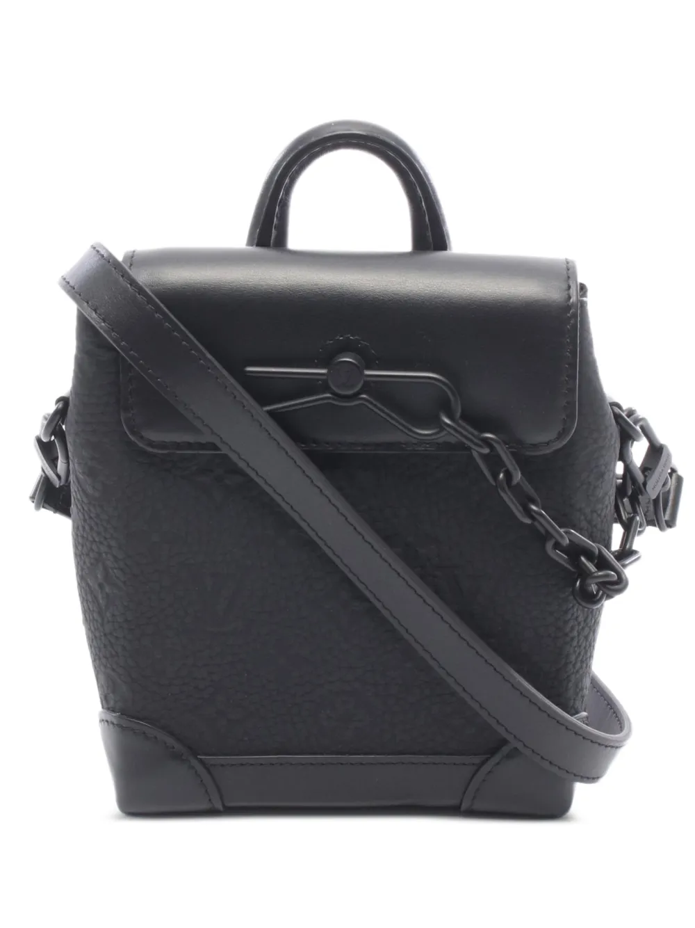 Louis Vuitton Pre-Owned 2010s nano Steamer Monogram Taurillon shoulder bag - Black