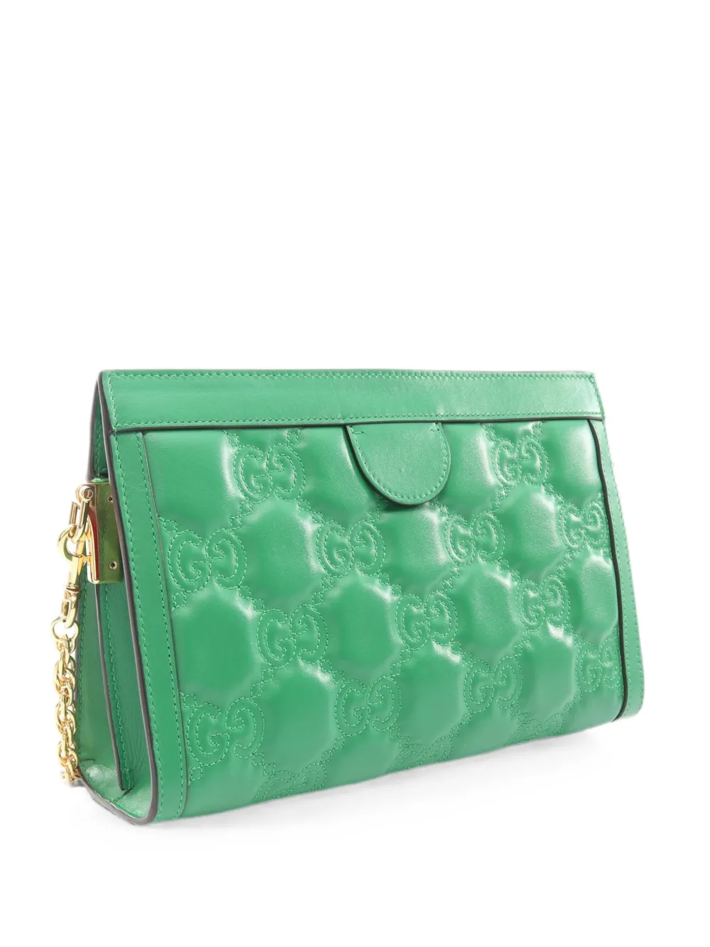 Gucci Pre-Owned 2010s GG Matelassé chain crossbody bag - Grün