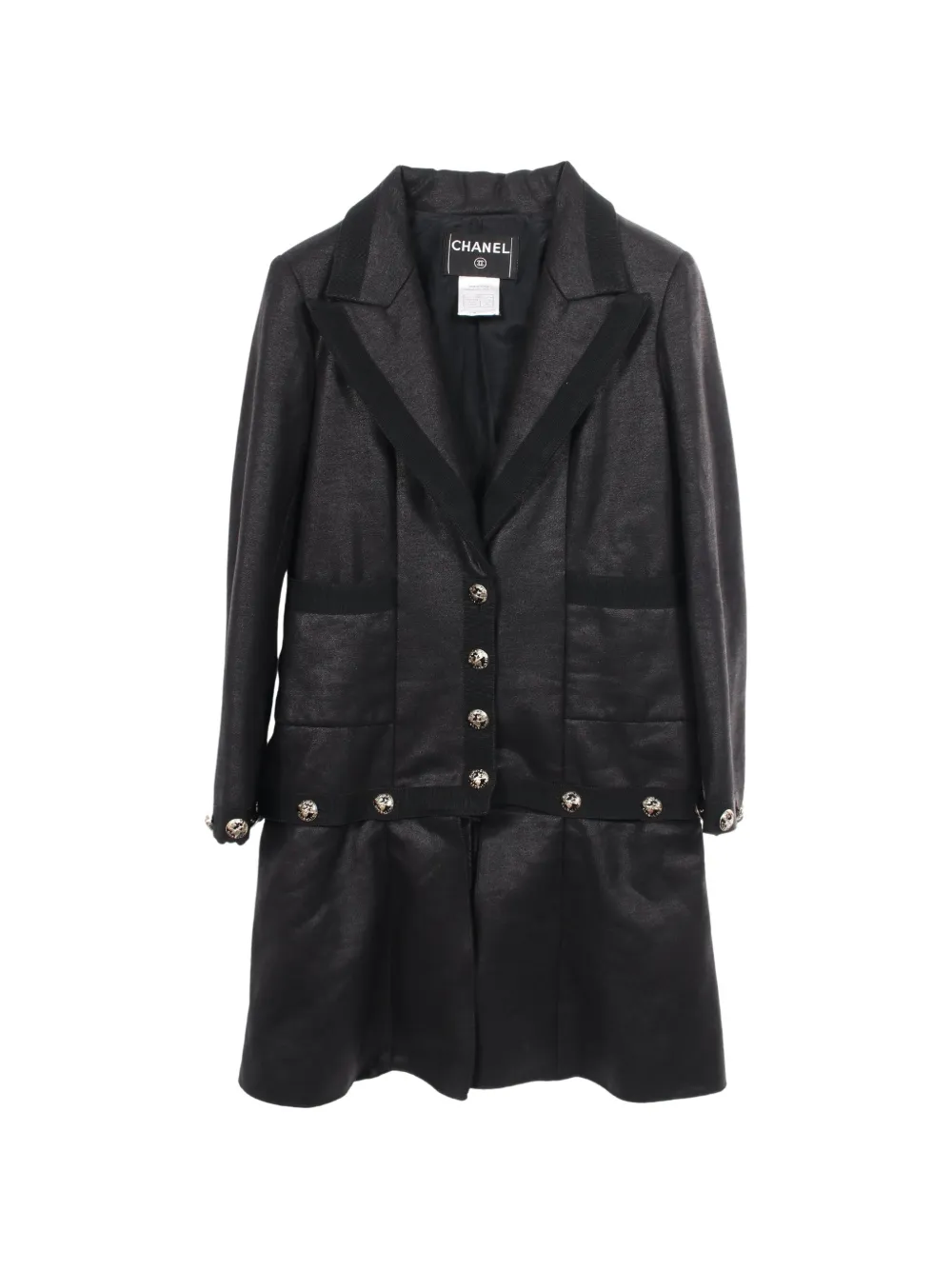 CHANEL Pre-Owned 1986-1988 Cocoline button-down coat - Black