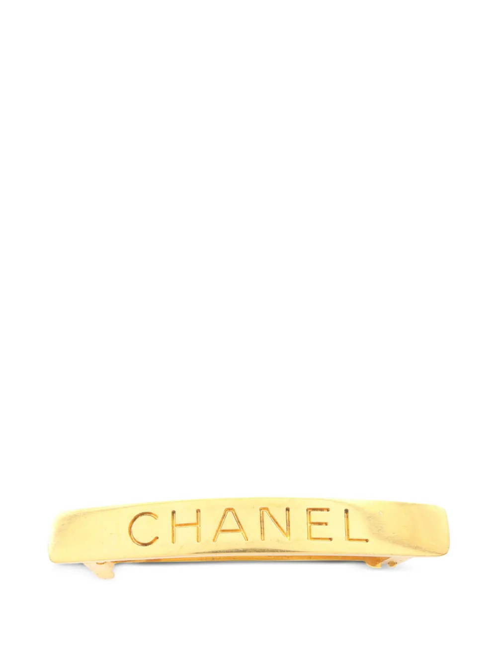 CHANEL Pre-Owned 1997 bar-shaped logo hair clip - Gold