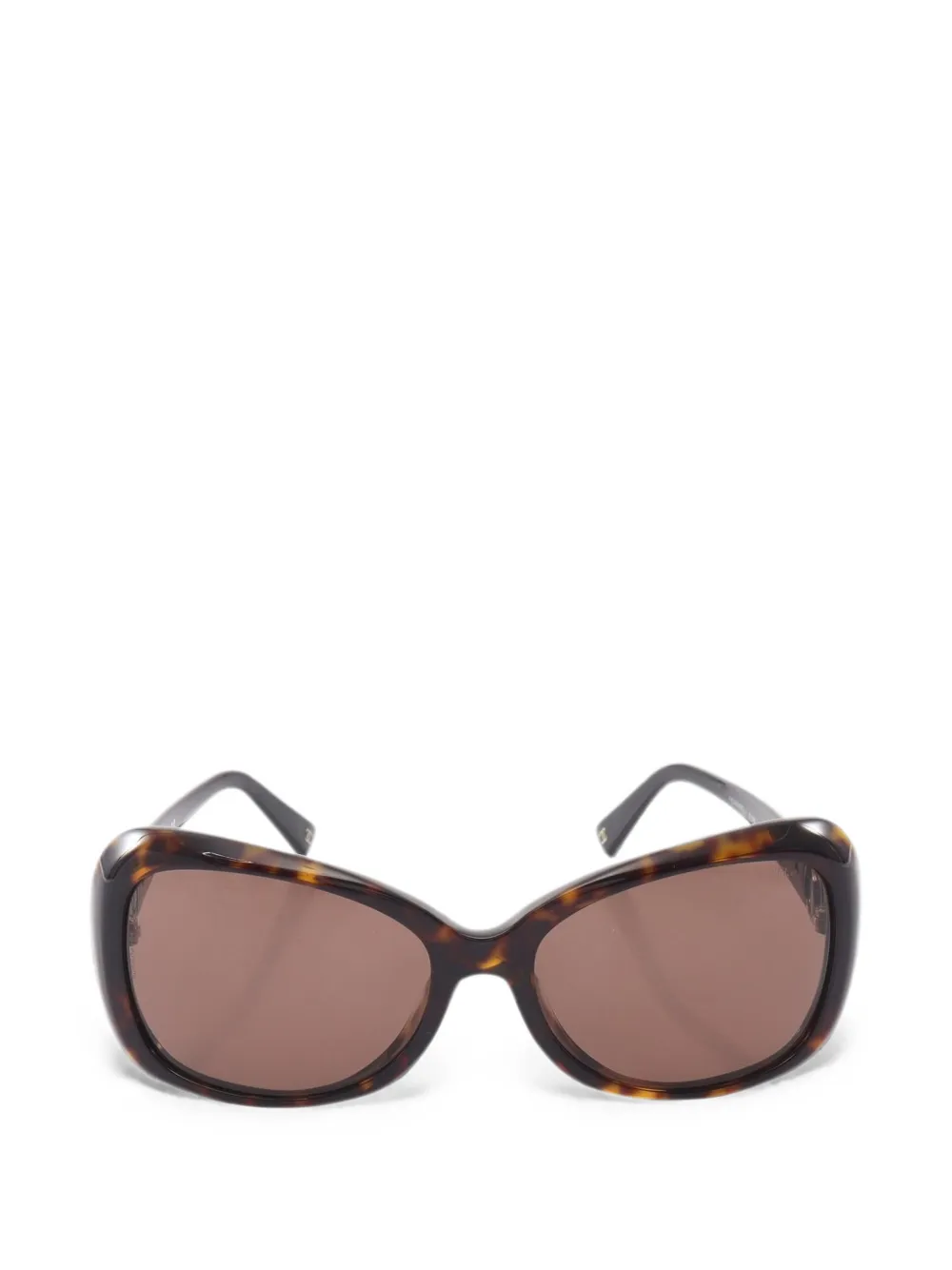 CHANEL Pre-Owned lunettes de soleil Coco Mark à effet écailles de tortue - Marron