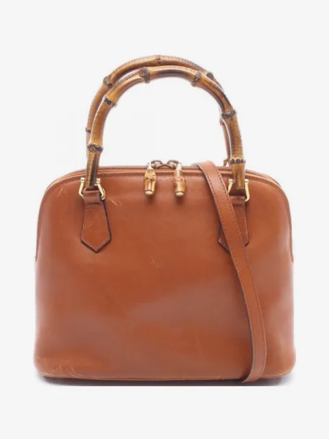 Gucci Pre-Owned bolso shopper de piel con asa de bambú 2000