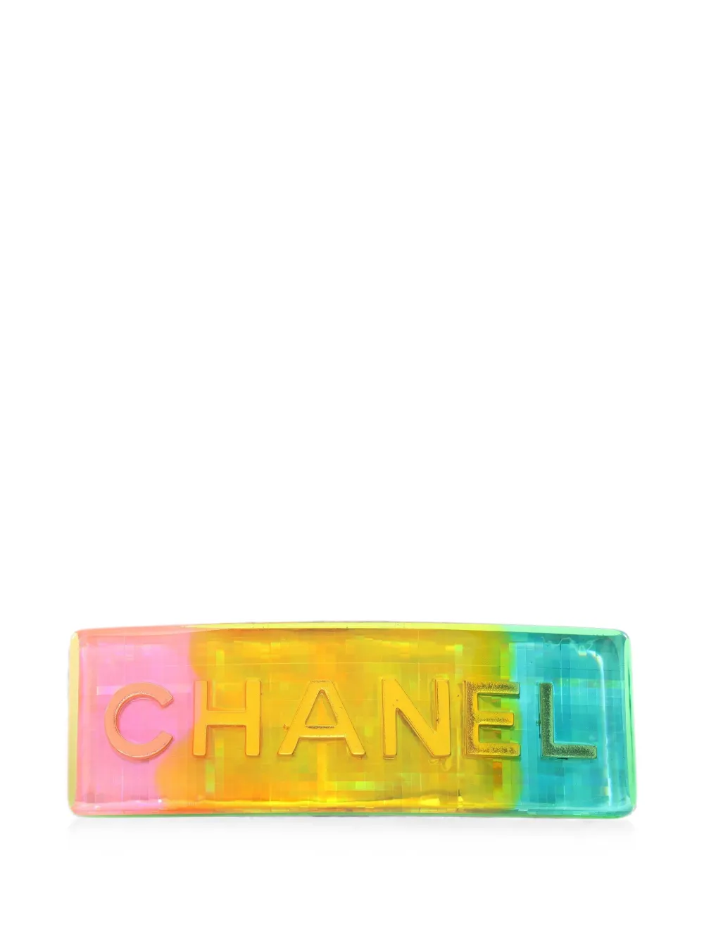 CHANEL Pre-Owned 1997 bar logo hair clip - Giallo